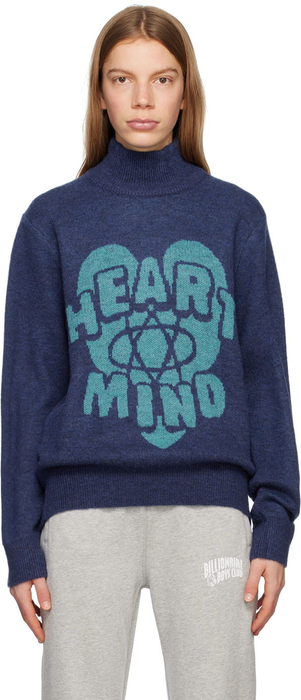 Sweater BILLIONAIRE BOYS CLUB Billionaire Boys Club Heart and Mind Turtleneck Sweater Blå | B23142, 0