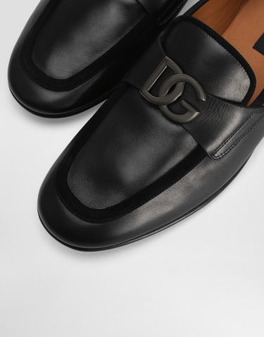 Tilbehør Dolce & Gabbana Dolce & Gabbana Calfskin Loafers with Metal Buckle Sort | A50462A6O7080999, 3