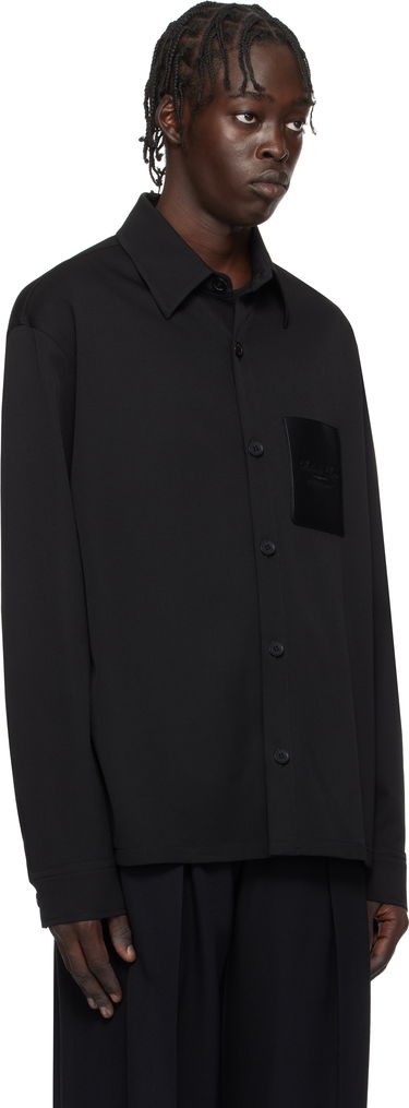 Skjorte Balmain Couture Label Long Sleeve Shirt Sort | EH1HS391WB01, 1