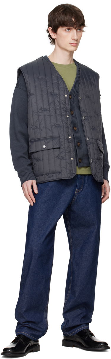 Vest MAISON KITSUNÉ Maison Kitsuné Sleeveless Quilted Vest Mørkeblå | OM02120WW9047, 3