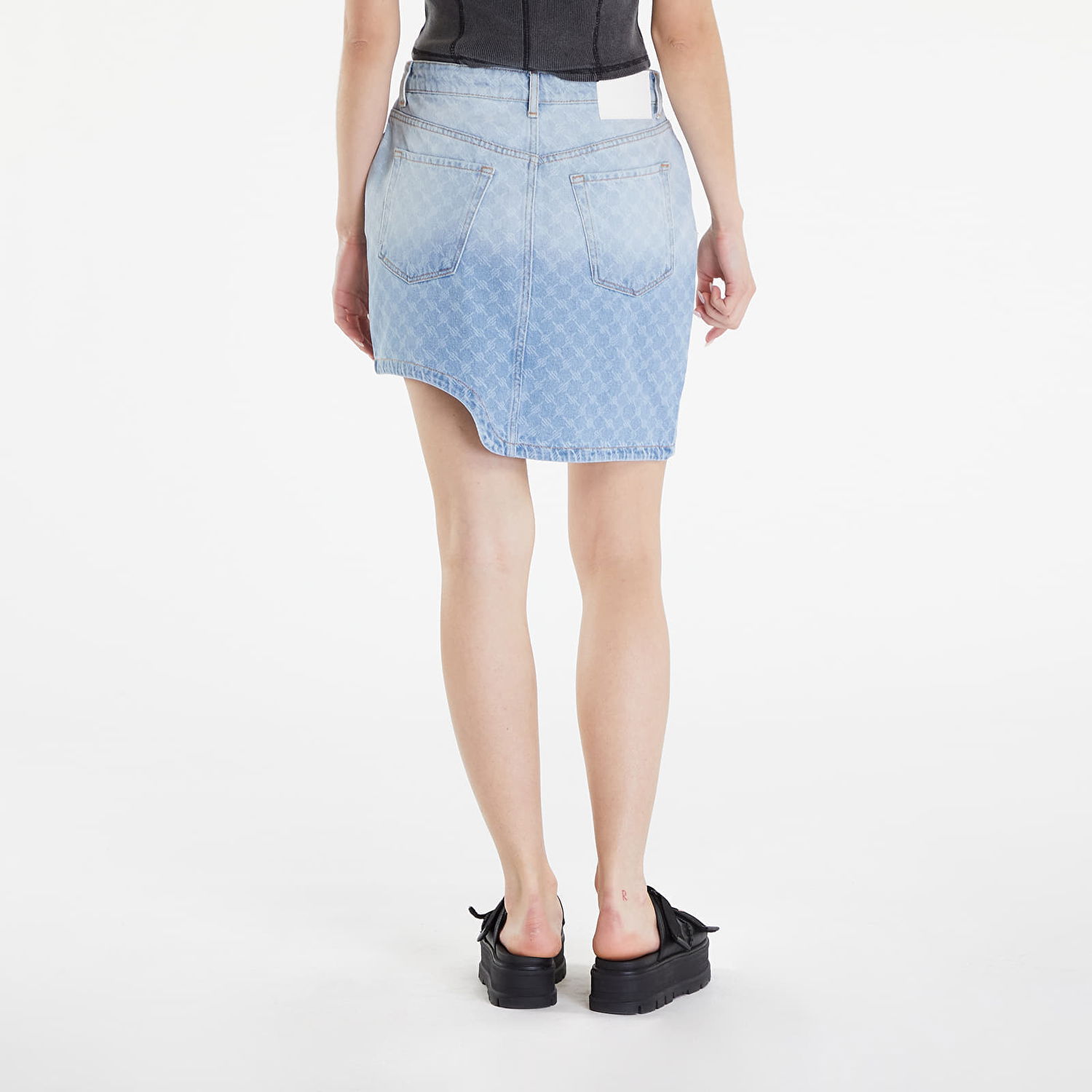 Nederdel DAILY PAPER Zella Monogram Denim Skirt Mid Blue Blå | 2413027, 1