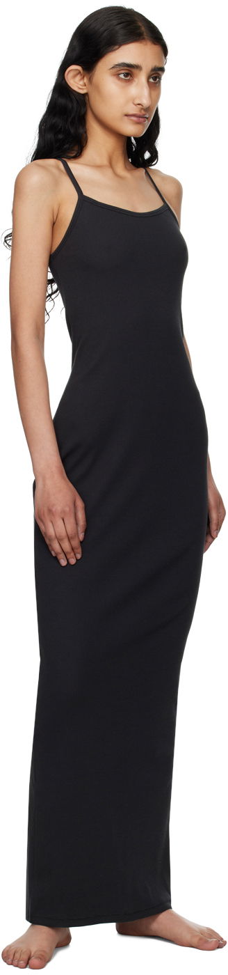 Kjole SKIMS SKIMS Cotton Rib Long Cami Maxi Dress Sort | DR-MAX-5521W, 3