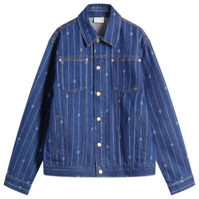 Jakke Drôle de Monsieur Monogram Denim Jacket Blå | I-JT182-CO238-SW