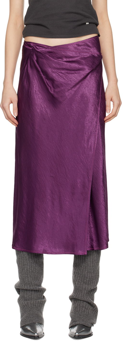 Nederdel Acne Studios Wrap Midi Skirt Lilla | AF0423-