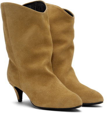 Skopleje BY FAR BY FAR Osage Suede Kitten Heel Boots Beige | MWFBO067SU002BR046PL, 3