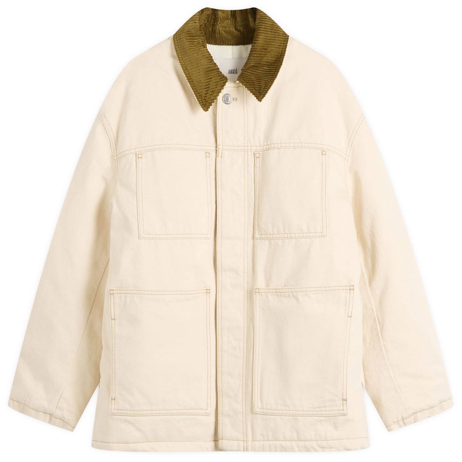 Jakke AMI Cotton Twill Worker Jacket Beige | H25UJK834-DE0106-150H25, 1