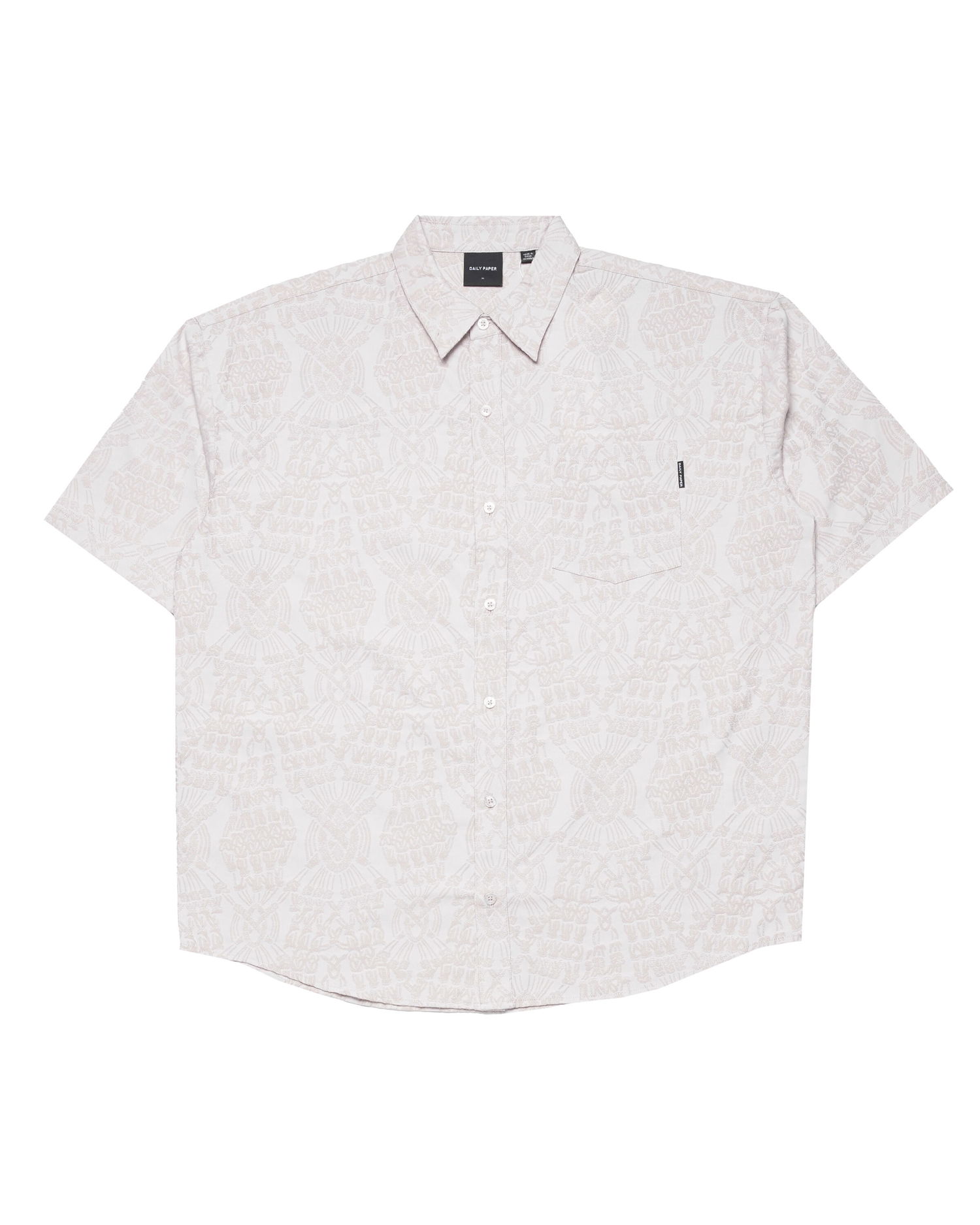 Skjorte DAILY PAPER Zuri Macrame Jacquard Relaxed Shirt Hvid | 2411046, 0
