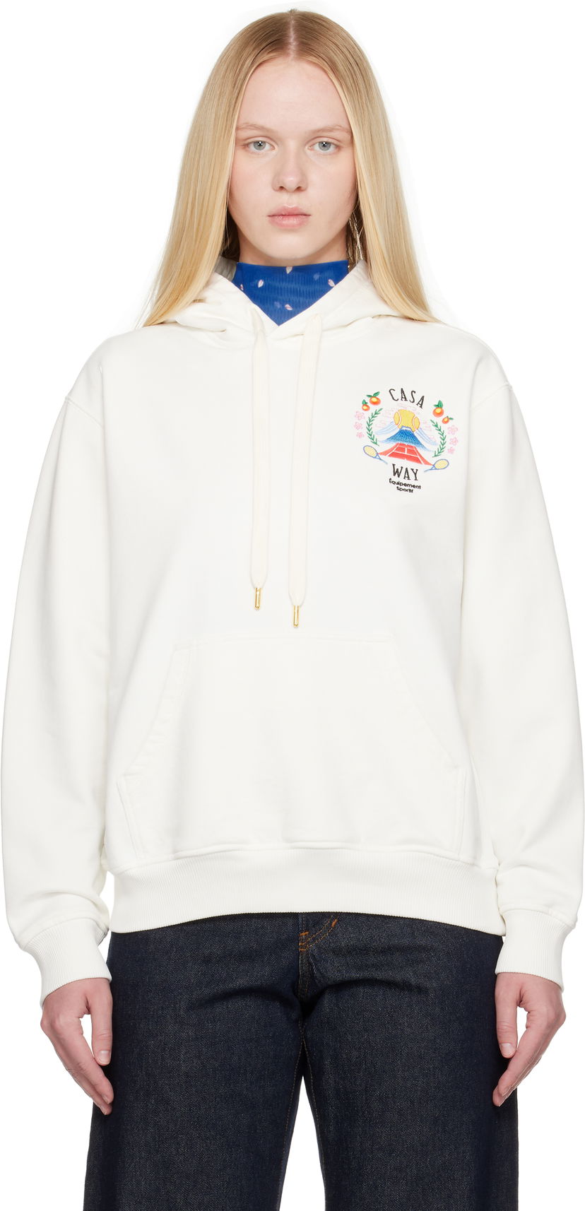 Sweatshirt Casablanca Casablanca 'Casa Way' Mountain Hoodie Hvid | WPF25-JTP-362-01