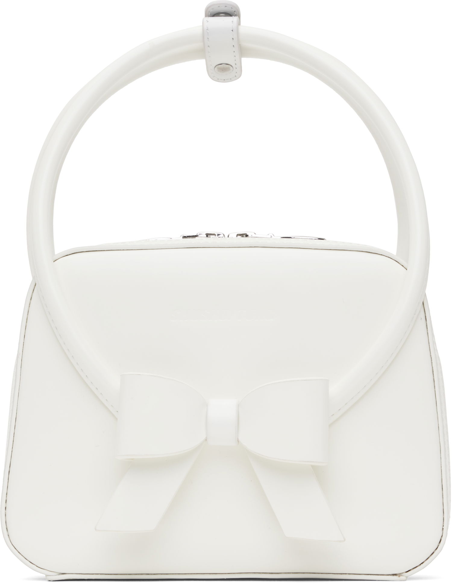 Håndtaske SHUSHU/TONG SHUSHU/TONG Stereo Bow Bag Hvid | FSDDAC01 LEA001, 0