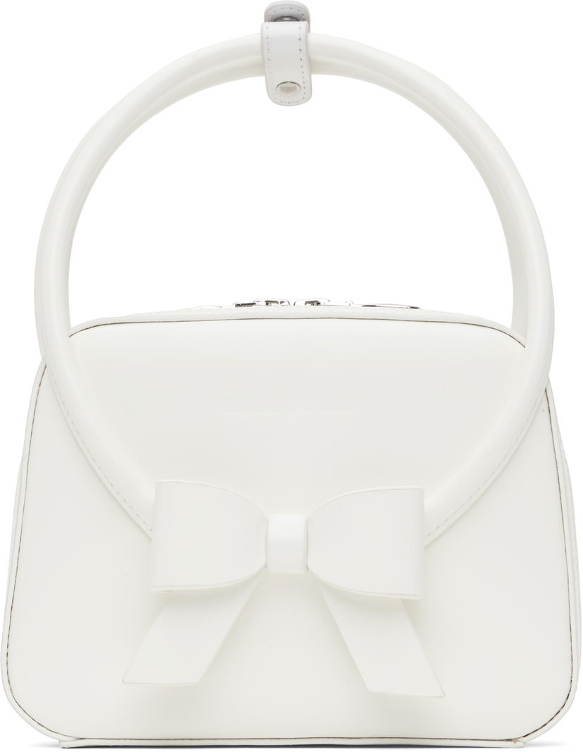 Håndtaske SHUSHU/TONG SHUSHU/TONG Stereo Bow Bag Hvid | FSDDAC01 LEA001