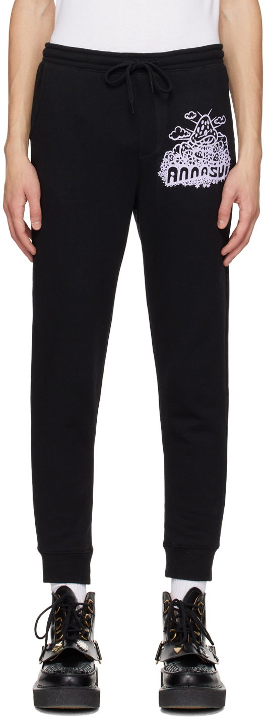Joggingbukser Anna Sui Anna Sui Mushroom Lounge Pants Sort | MT1023A40