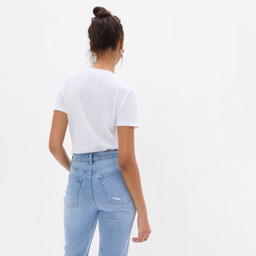 T-shirt GAP Basic Crewneck Tee Fresh White Hvid | 795346-01