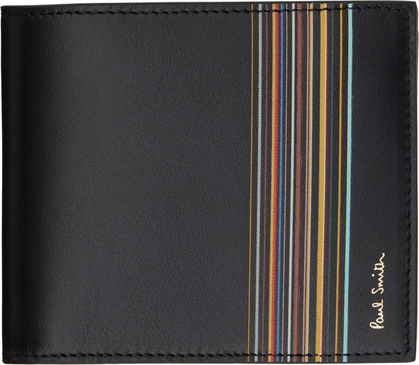 Tegnebog Paul Smith Paul Smith Signature Stripe Billfold and Coin Wallet Sort | M1A-4833-LFISIG
