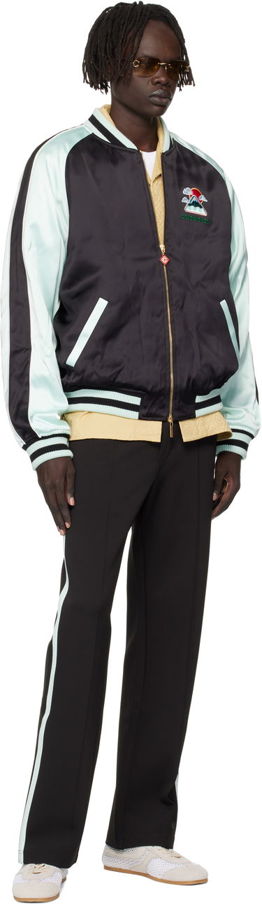 Bomberjakke Casablanca Casablanca Embroidered Satin Bomber Jacket Turkis | MPF25-JK-383-01, 3