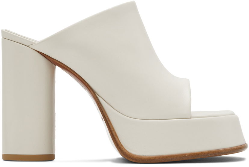 Skopleje Ambush AMBUSH Platform Mules Hvid | BWIJ003S22LEA0010100