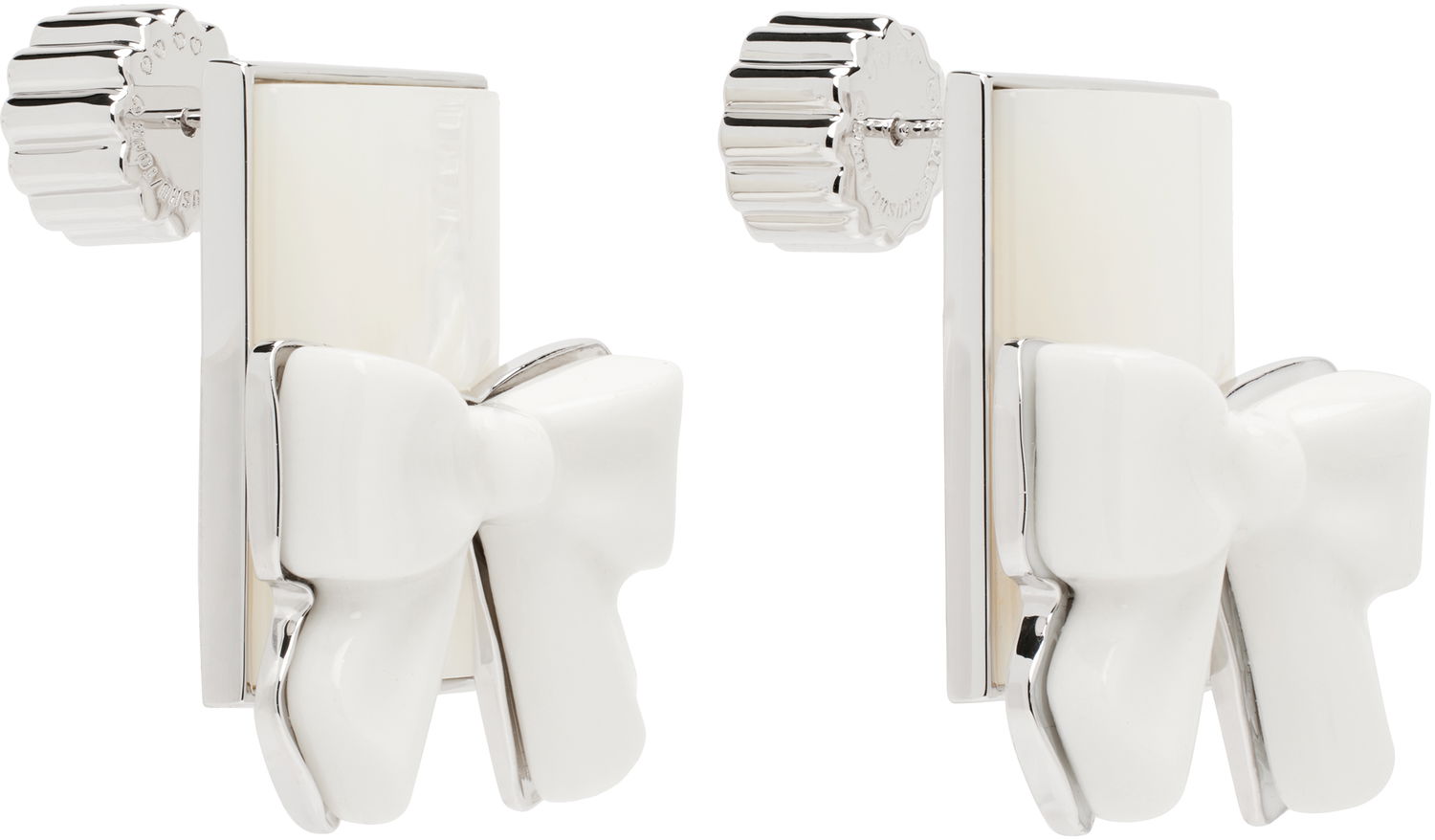 Øreringe SHUSHU/TONG YVMIN Edition Bowknot Square Earrings Hvid | 25615WHT00DN2, 1