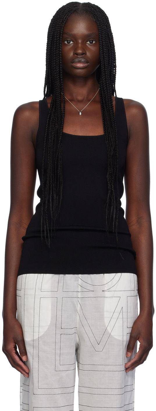 Tanktop TOTEME Scoop Neck Tank Top Sort | 243-WRT0349-YA0080