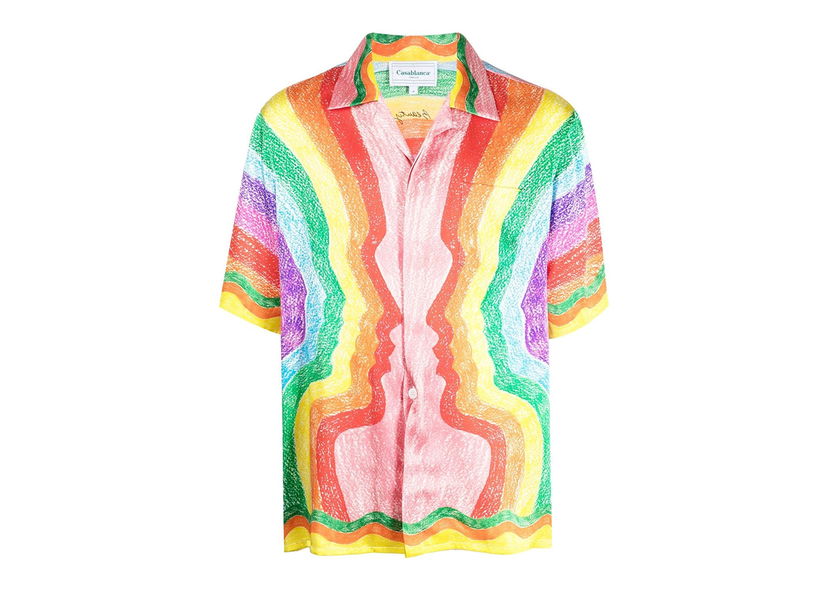 Skjorte Casablanca Mind Vibrations Artwork Silk Shirt Flerfarvet | MS23SH00303