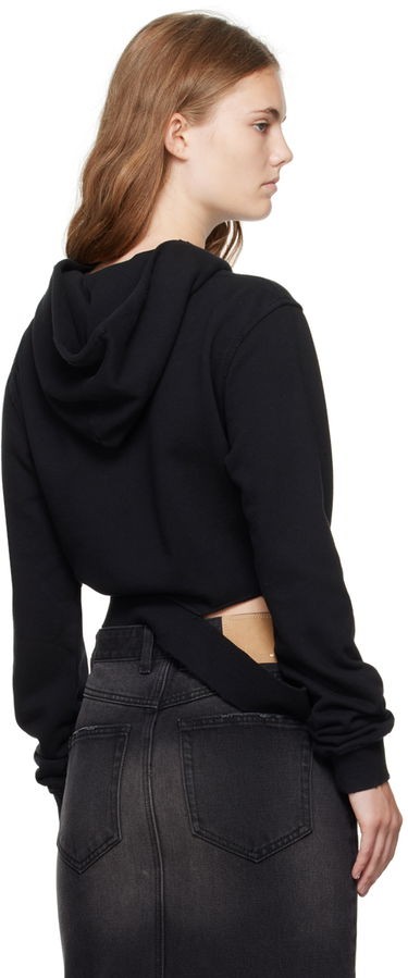 Sweatshirt We11done We11done Distressed Zip-Up Hoodie Sort | WD-TJ2-24-808-W-BK, 2