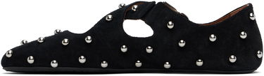 Kjole Alaïa ALAÏA Criss Cross Studded Ballerina Flats Sort | AA3A046CK284, 2