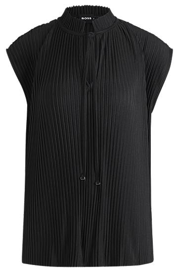Tanktop BOSS Stretch Sleeveless Plissé Top Sort | 50546364