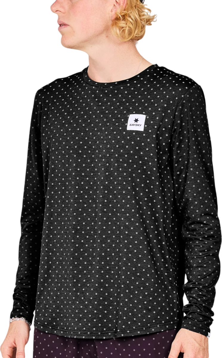 T-shirt Saysky Saysky Reflective Polka Pace Long Sleeve T-Shirt Sort | mmrls02c1018