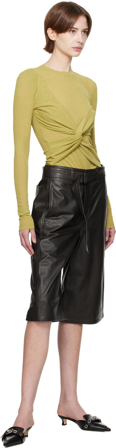 Crop top Nanushka Nanushka Izolda Draped Mesh Jersey T-Shirt Grøn | NW25RSTP15564, 3