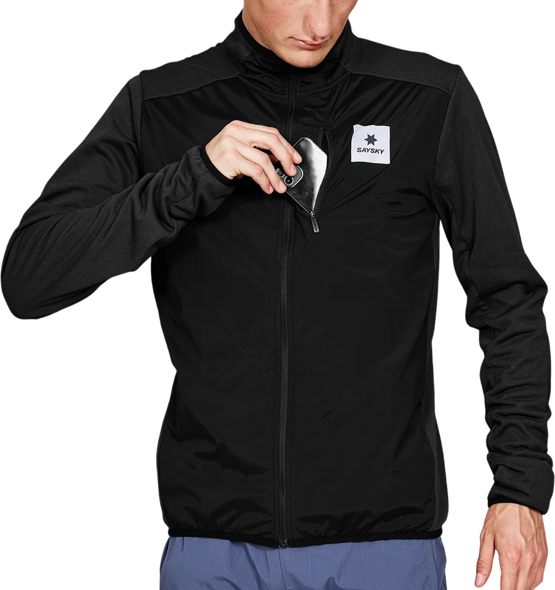 Vindjakke Saysky Saysky Flow Zip Fleece Jacket Sort | mmrfl60c901, 0