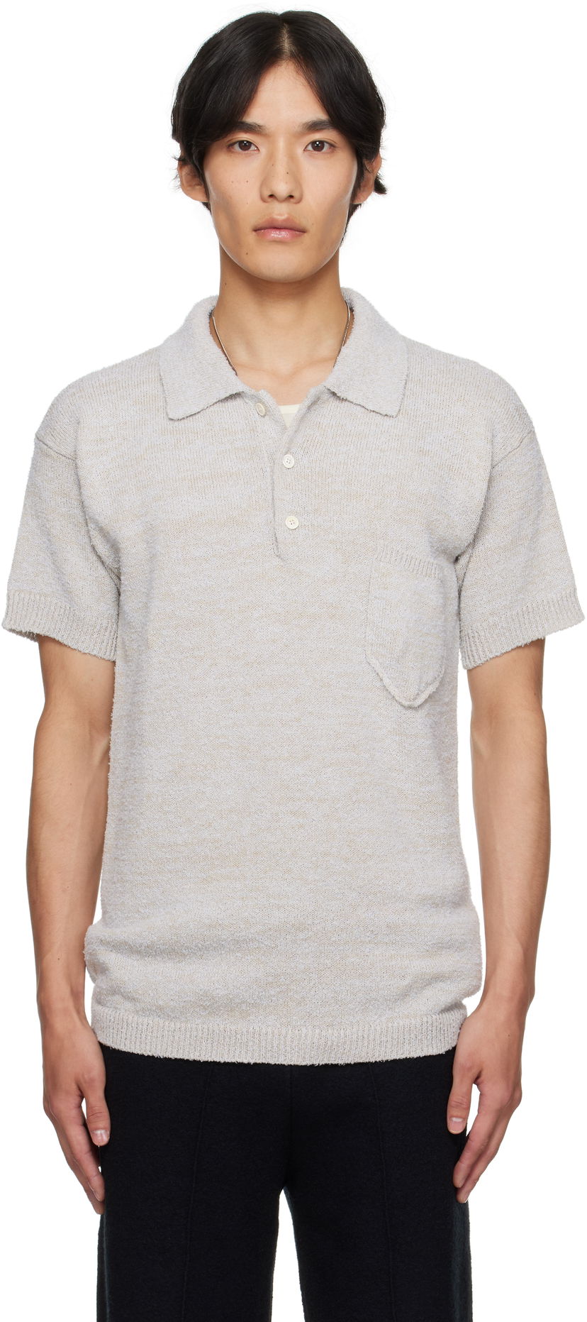 Polo skjorte Maison Margiela Maison Margiela Patch Pocket Knit Polo Beige | S50GL0062 M13152