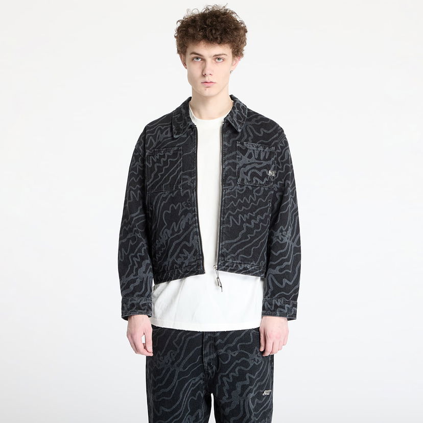 Bomberjakke Footshop FTSHP Silver Lining Denim Jacket Sort | FTSHP_470
