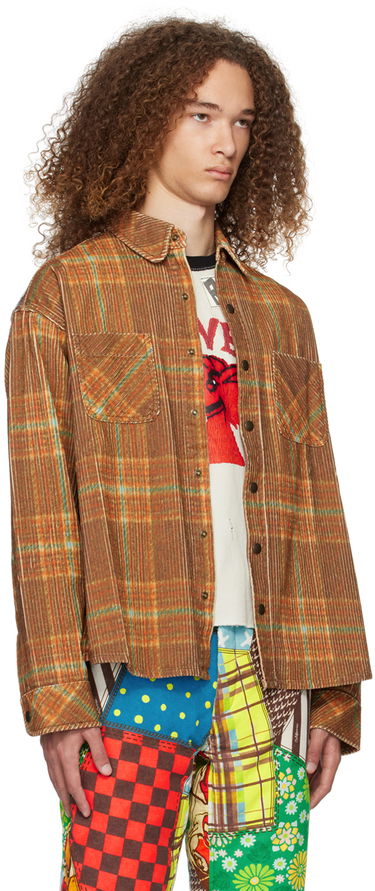 Skjorte ERL ERL Plaid Shirt Brun | ERL07B010, 1