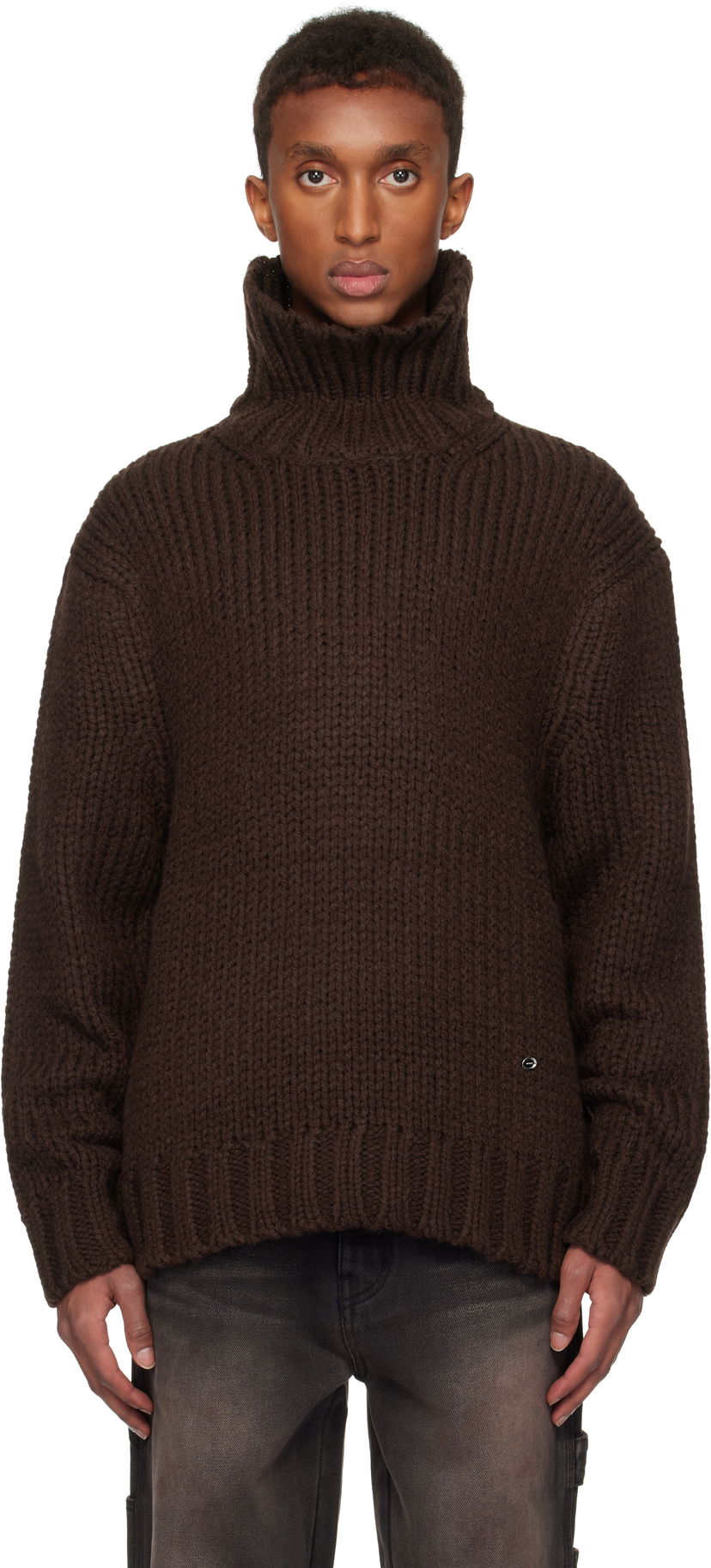Sweater We11done We11done Chunky Turtleneck Sweater Brun | WD-KT3-24-651-U-BR