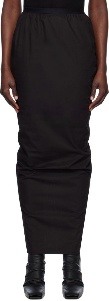 Nederdel Rick Owens Rick Owens Hollywood Soft Pillar Maxi Skirt Sort | RP01E7331 P, 0