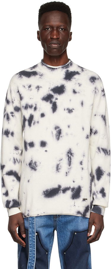 Sweater We11done Tie-Dye Wool Sweater Hvid | WD-KT1-22-604-U-BK, 0