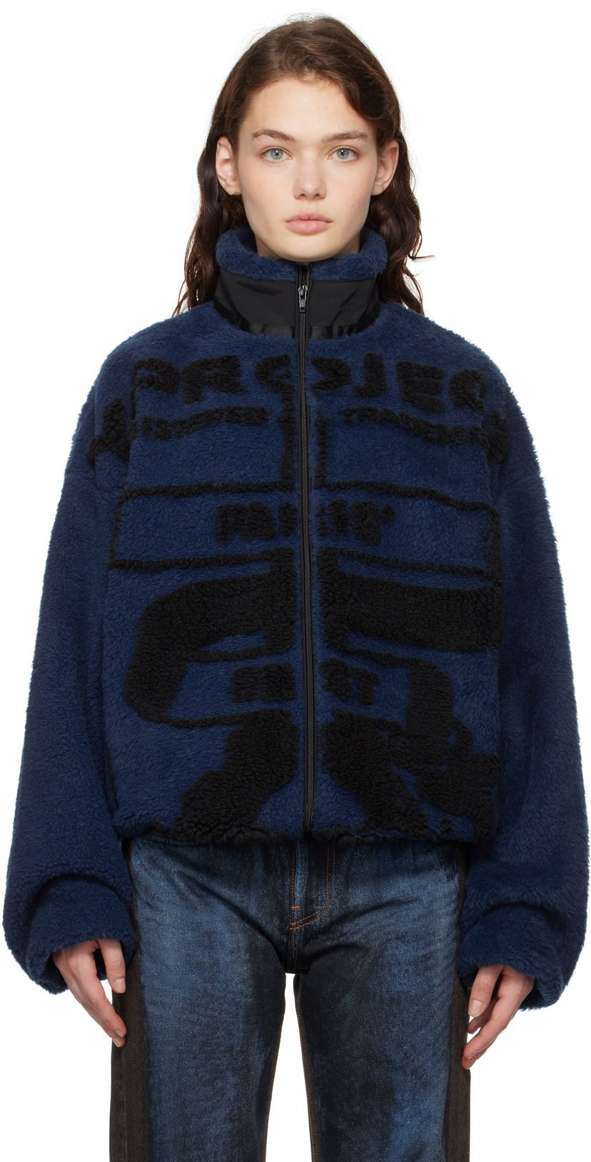 Jakke Y/PROJECT Jacquard Fleece Blå | 209JA002