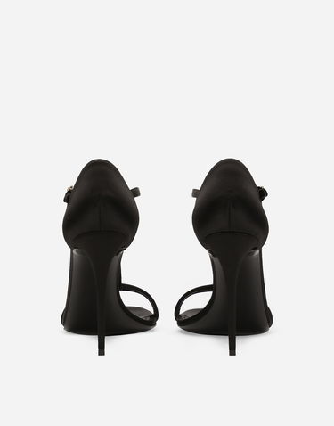 Sneakers og sko Dolce & Gabbana Satin T-bar Sandals Sort | CR1766A763080999, 2