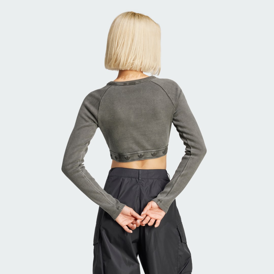 Crop top adidas Performance Long Sleeve Crop Top Grøn | JD0014, 1