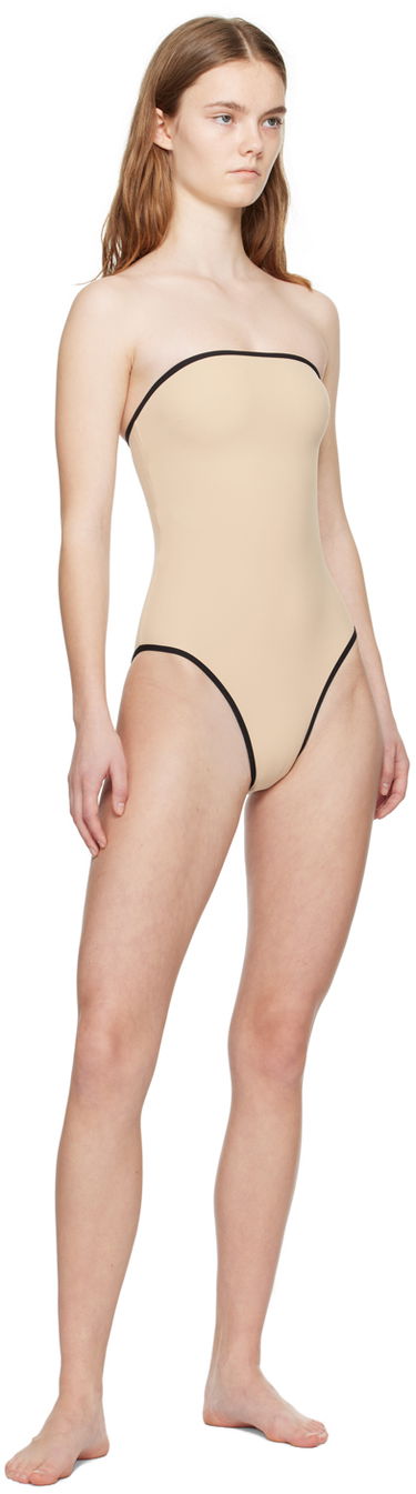 Badetøj TOTEME TOTEME Women's Bandeau One-Piece Swimsuit Beige | 241-WSW1027-FB0097, 3