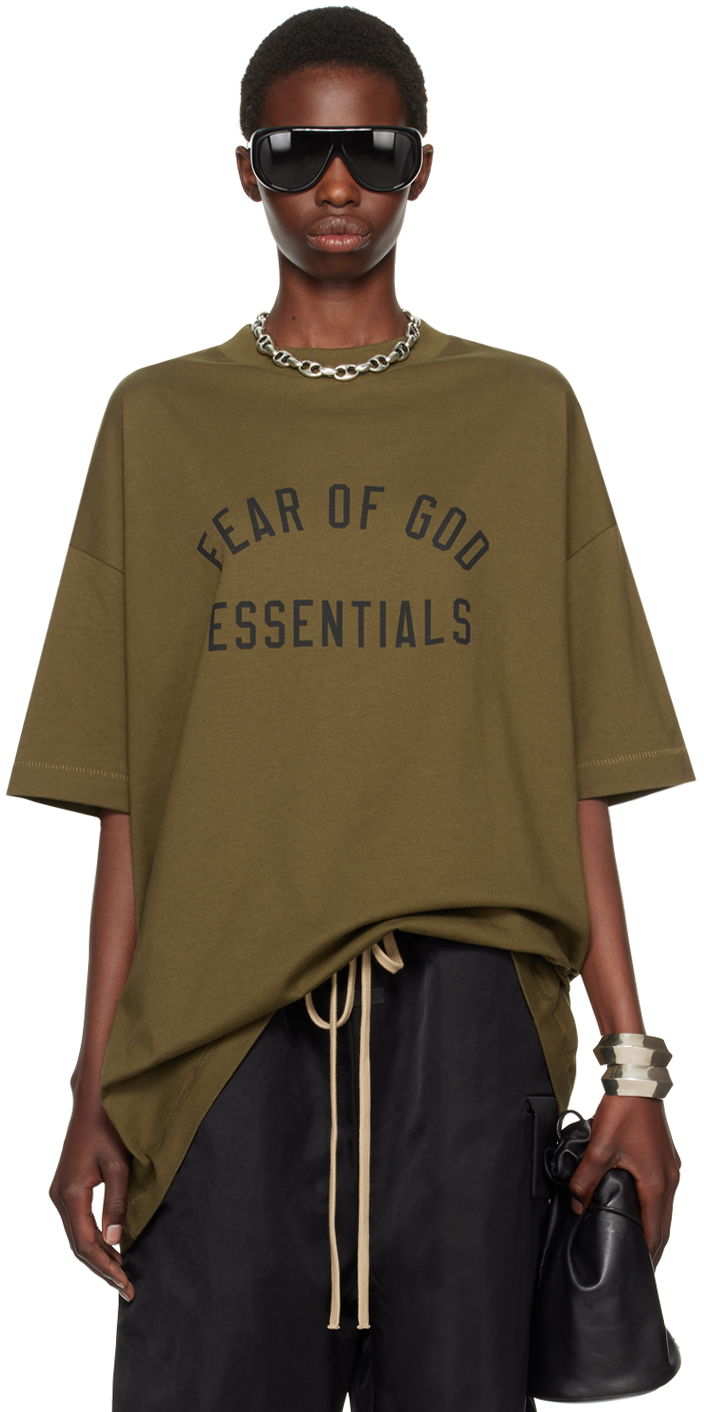 T-shirt Fear of God Fear of God Essentials Crewneck T-Shirt Grøn | 125BT244194F