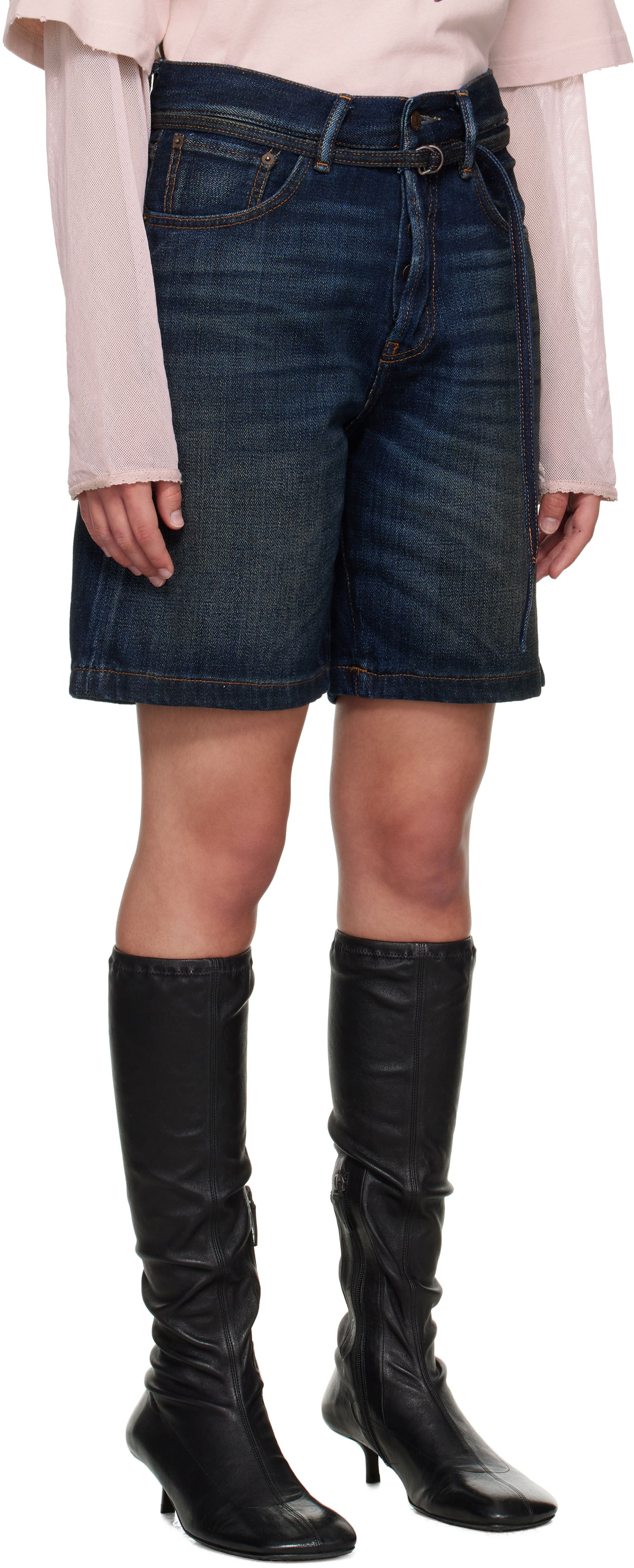 Shorts Acne Studios Acne Studios Loose Fit Denim Shorts Blå | CE0067-, 1