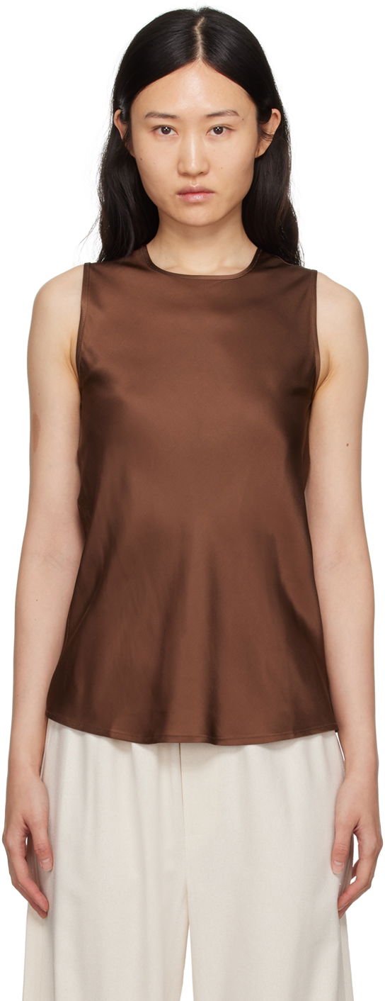 Tanktop Baserange Silk Tank Top Brun | TODYT-VI-SP24