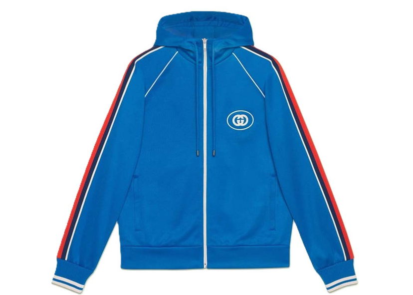 Jakke Gucci Logo Jacket Blue Blå | 703604 XJEES 4658