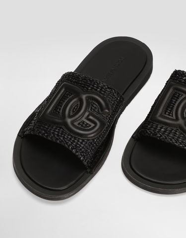 Tilbehør Dolce & Gabbana Dolce & Gabbana Raffia Crochet Slippers Sort | A80519A9Q988B956, 3