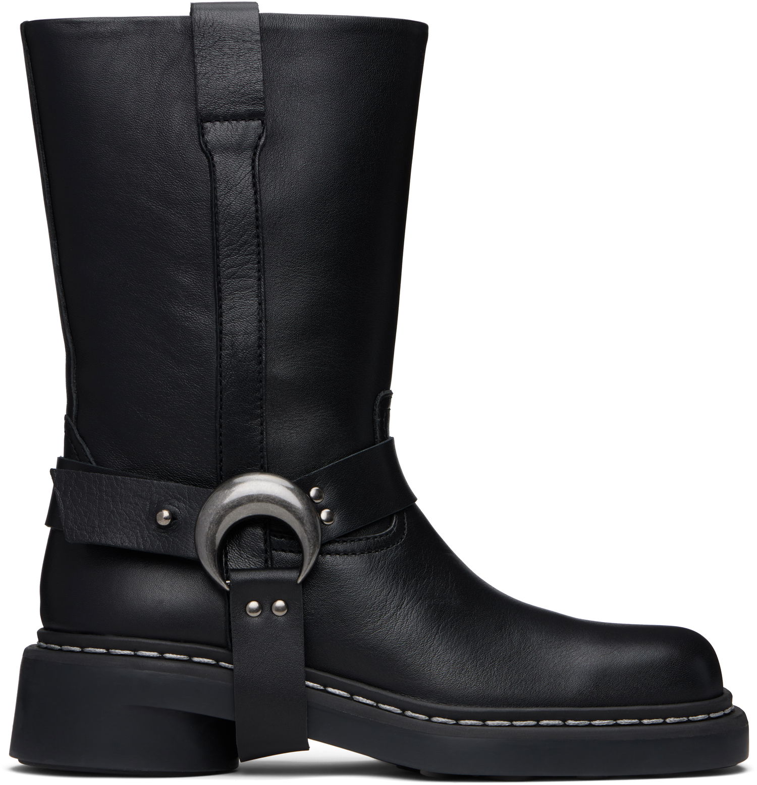 Tøj Marine Serre Marine Serre MS Moto Leather Boots Sort | WFW045A RLEA0017, 0