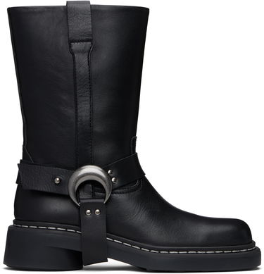 Tøj Marine Serre Marine Serre MS Moto Leather Boots Sort | WFW045A RLEA0017, 0