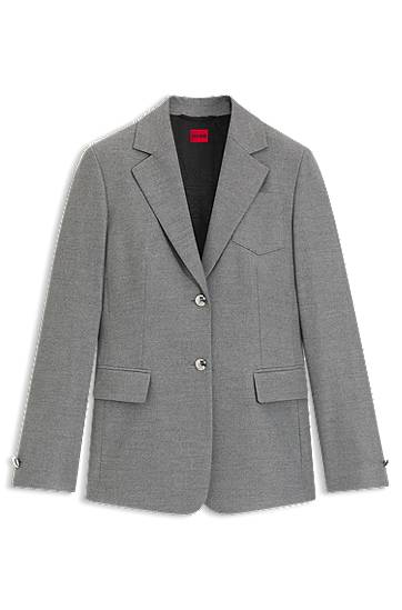 Jakke BOSS Regular-fit Melange Stretch Flannel Blazer Grå | 50547587, 0