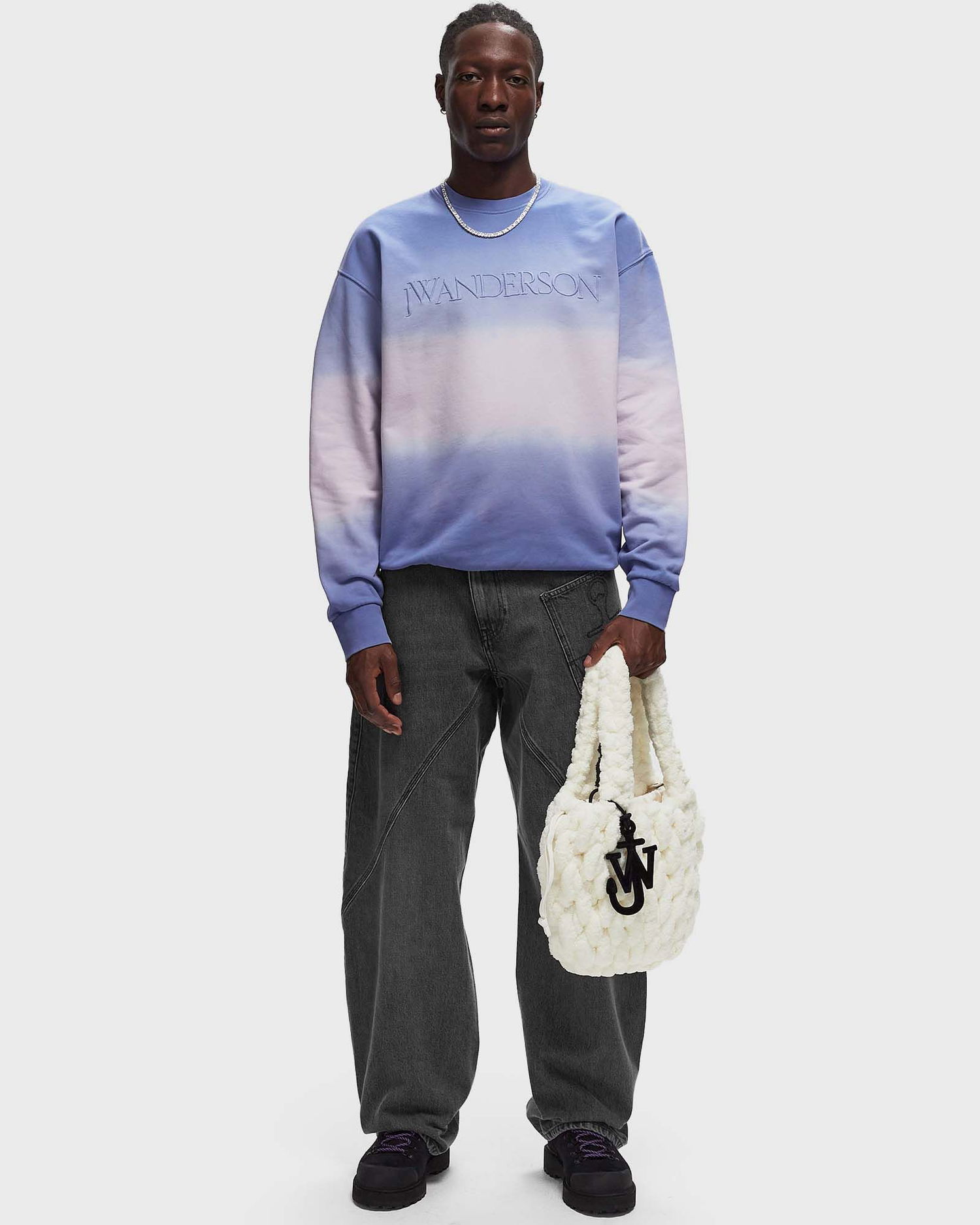 Sweatshirt JW Anderson LOGO EMBROIDERY GRADIENT SWEATSHIRT Blå | JW0191-PG1632-748, 1