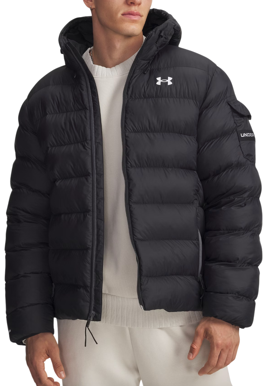 Puffer jakke Under Armour Under Armour Sportswear Puff Hooded Jacket Sort | 6006360-003, 0