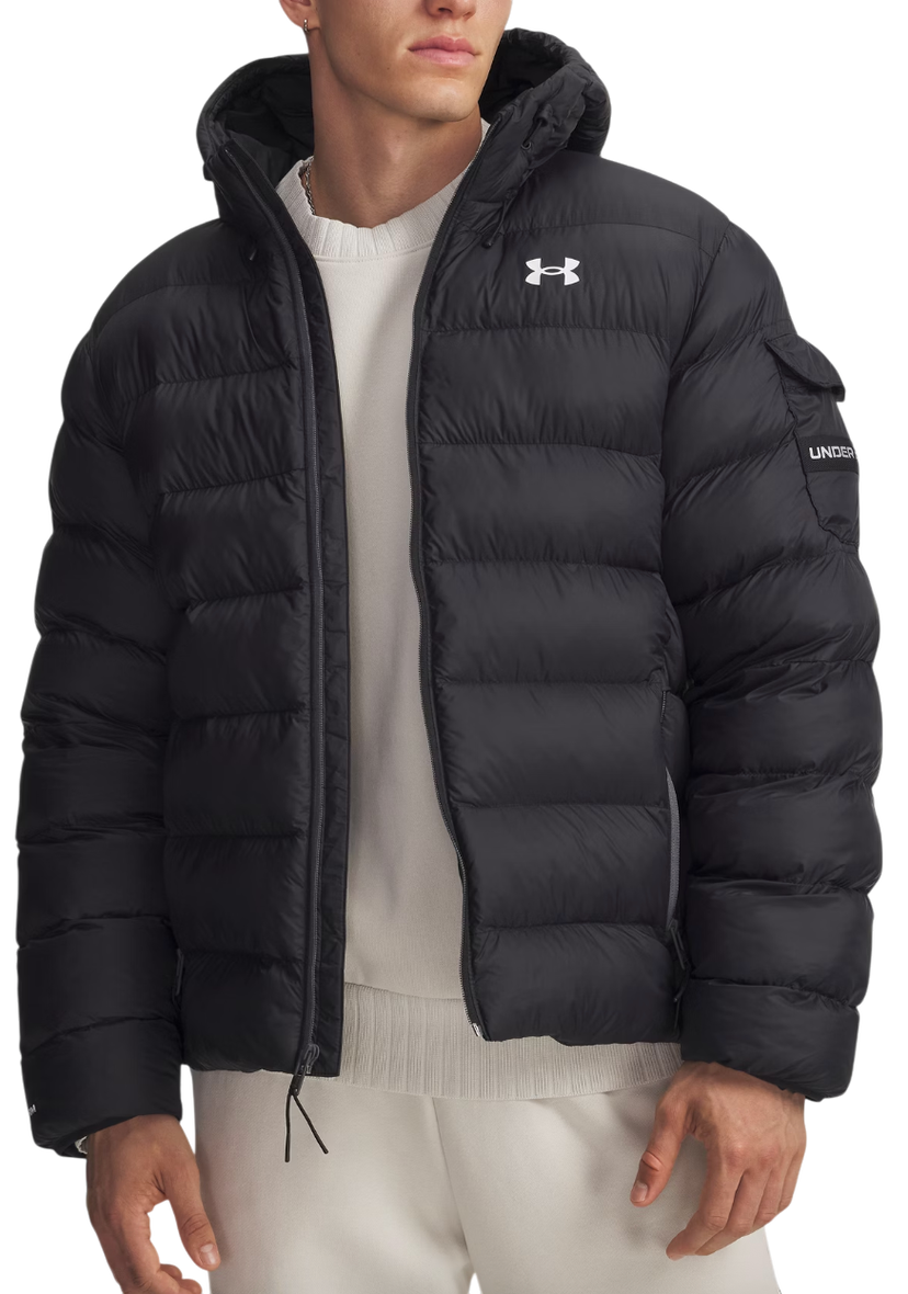 Puffer jakke Under Armour Under Armour Sportswear Puff Hooded Jacket Sort | 6006360-003