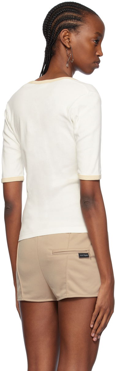 T-shirt Courrèges Slim Scoop Neck T-Shirt Hvid | 124JTS116JS0070, 2